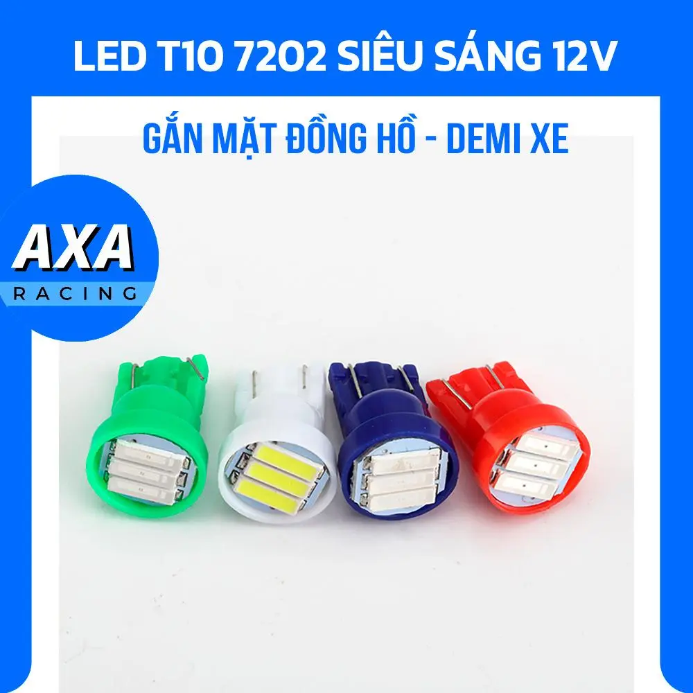 Đèn led T10 gắn mặt đồng hồ 3SMD 7202 DC12v cho xe máy