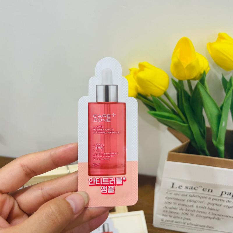 [ SAMPLE ] dùng thử tinh chất Phục Hồi từ gốc cho da mụn CAREZONE A-Cure Blemish Quick Soothing Ampoule 0