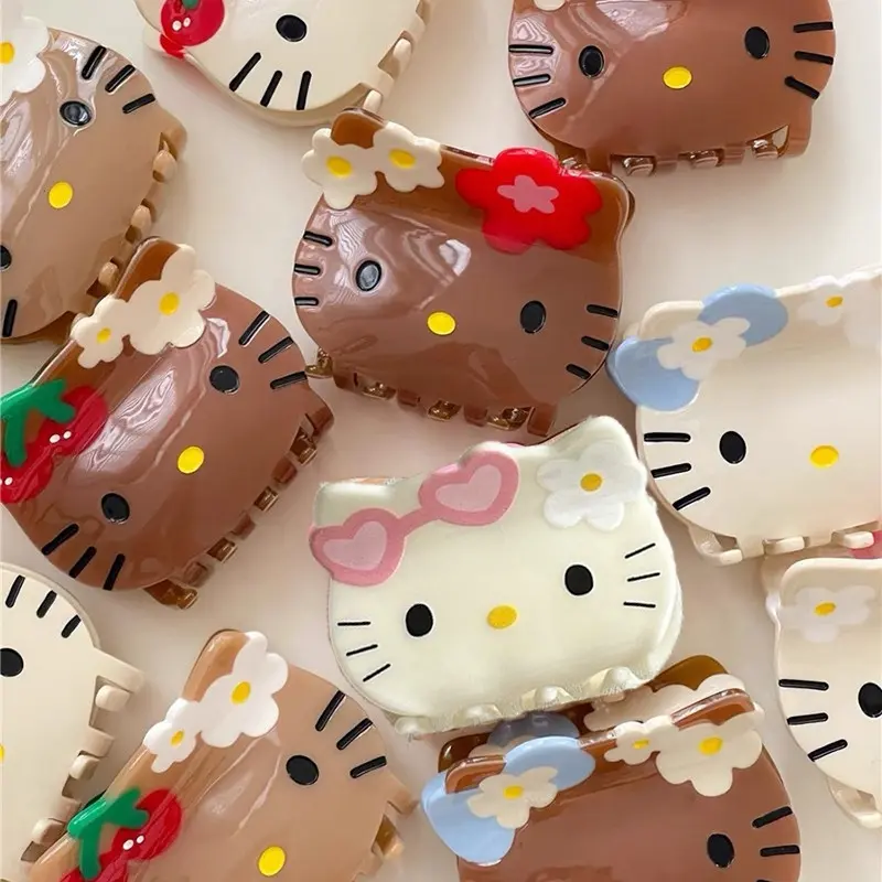 Kẹp Tóc, Thiết Kế Hellokitty Dễ Thương, Kẹp Tóc Cô Gái Mèo Hoạt Hình, Phụ Kiện Tóc Thời Trang, Đồ Dùng Quà Tặng Women dây  buộc