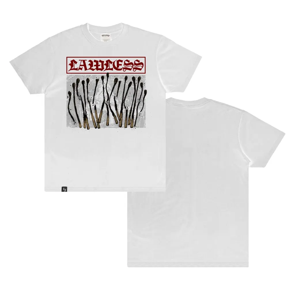 【Tren】V-change Lawless - Char Tshirt - White summertime Novelty Cool Personality Fashion oversize Short sleeve