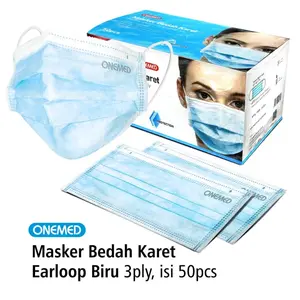 ONEMED - Masker Karet Medis Biru OneMed Box 50pcs | Surgical Mask OneMed