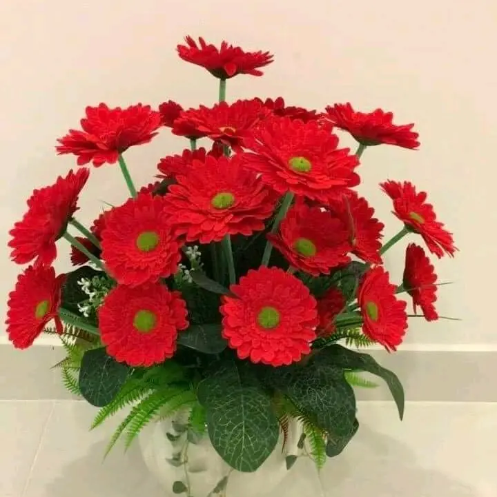 Hoa Vải-Cụm hoa đồng tiền vải lụa phủ nhung - Ko kèm lọ