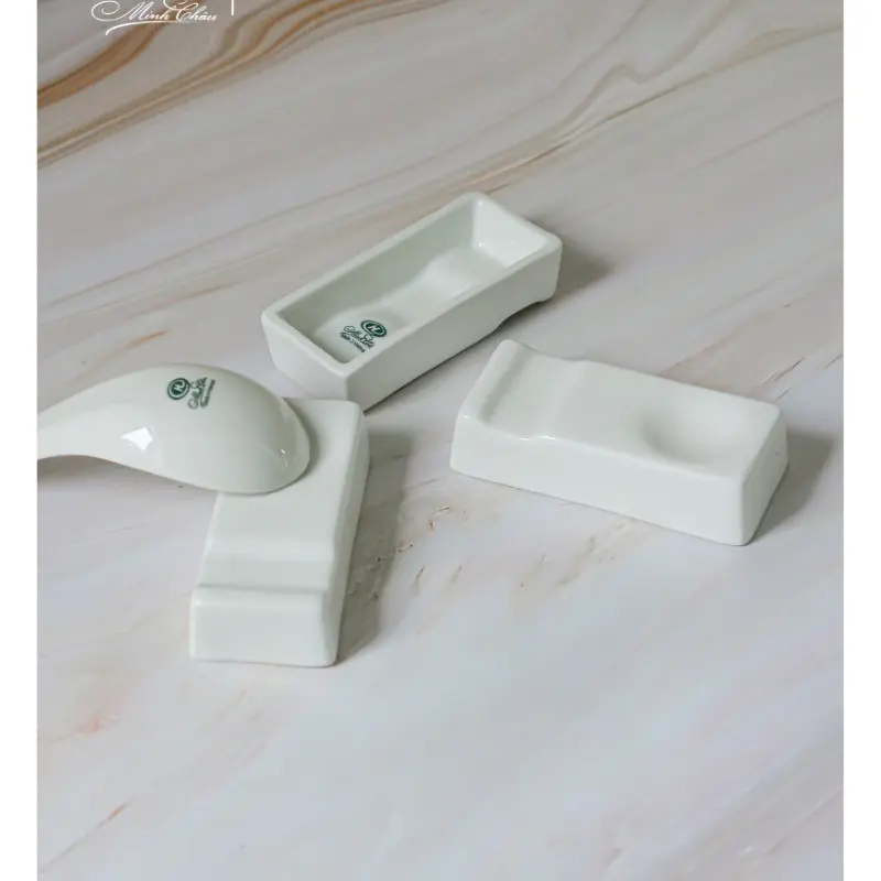 Gác Đũa Thìa Muỗng Sứ Trắng Thương Hiệu Minh Châu 5
