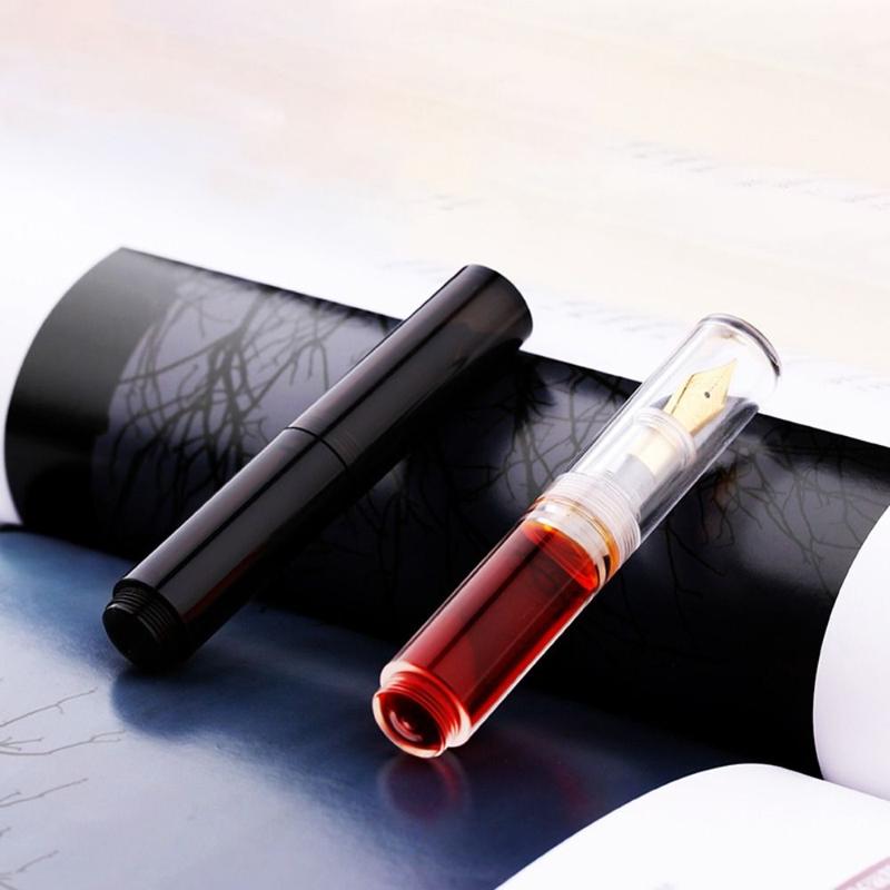 NEW Mini Fountain Pen Pocket-Size Transparent Eyedropper Gift Pens Acrylic EF Writing Ink Pen Writing Gift Set 3