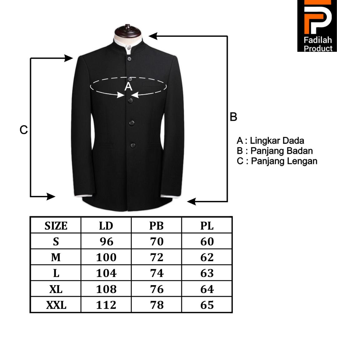 Jasko Jas Koko Mandarin Slimfit Formal Santri dengan Lapisan Dalam Full Furing dan Pundak Busa Model Blazer Mandarin - High Quality