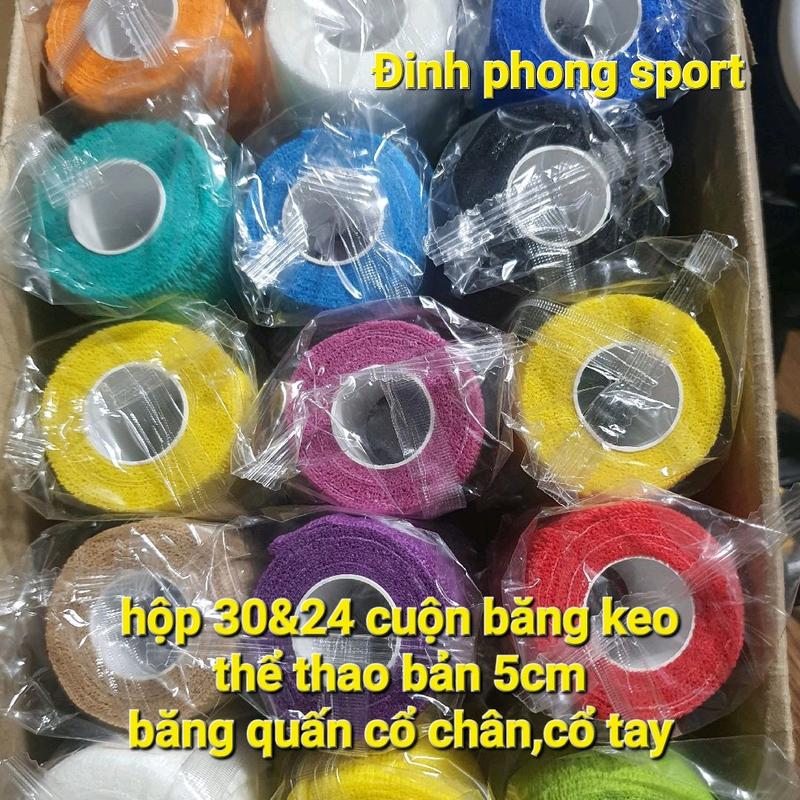 hộp 30,24,48,60,96 cuộn băng keo thể thao bản 5cm ,băng quấn cổ chân cổ tay đá banh