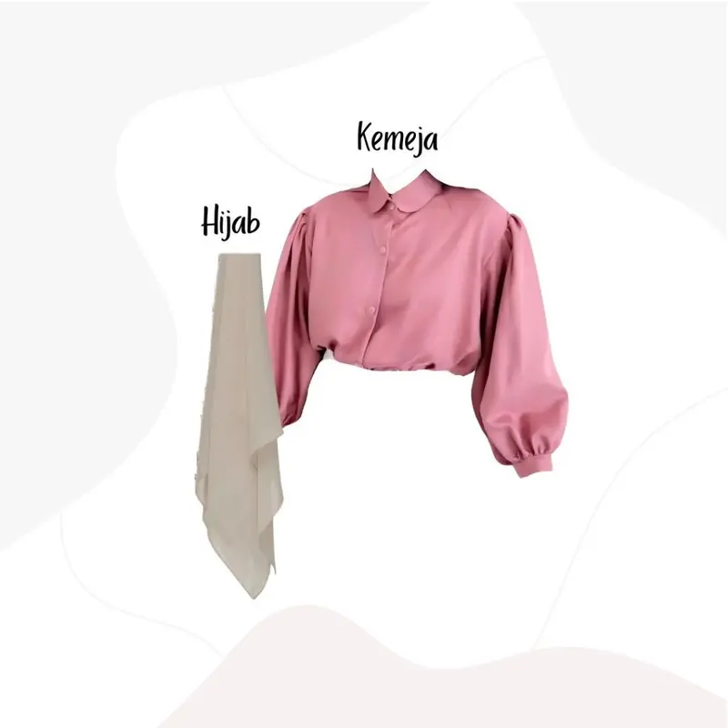 One Set 3in1 Kemeja Batwing Rok Floral Hijab Bella | outfit wanita hangout kampus SK82 2