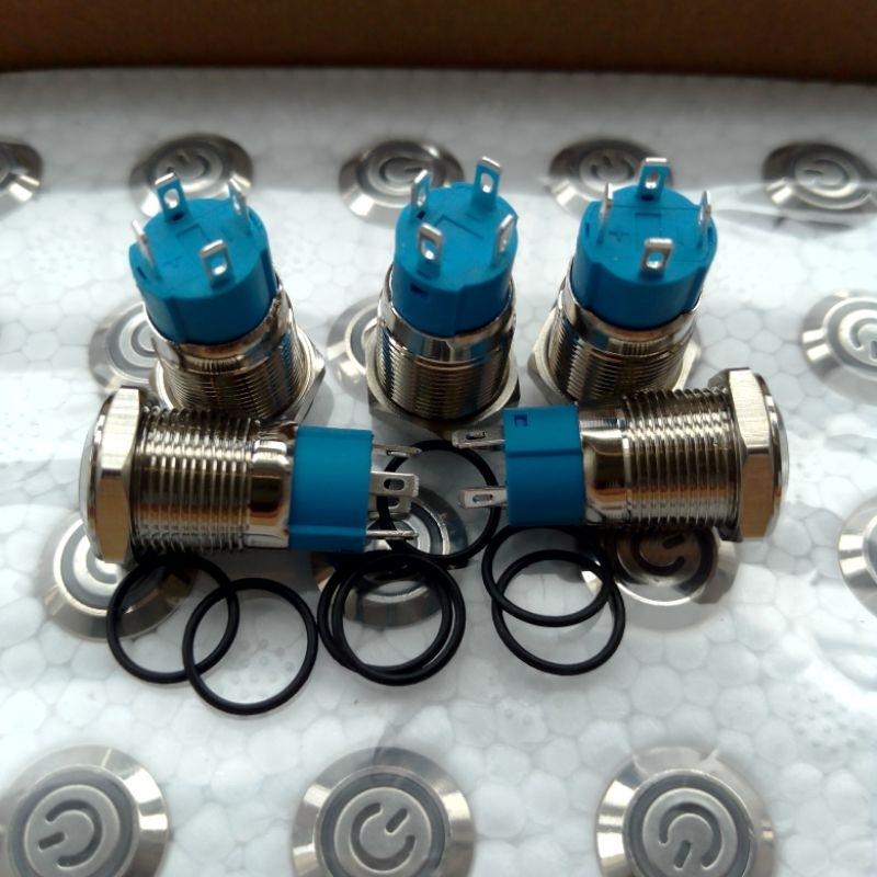 Công tắc inox 12mm có LED - Nút nhấn giữ, nhấn khoá, giữ trạng thái. 2