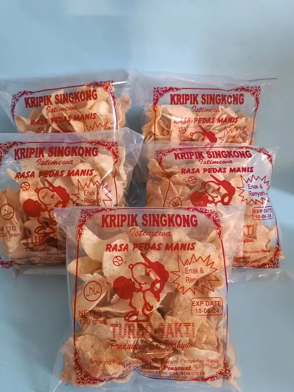Paket Berlima (Isi 5 BKS) Keripik Singkong Khas Manding Sumenep Madura Cemilan/Makanan Ringan/Snack Rasa Bawang dan Pedas Manis Enak Murah Gurih Renyah 2