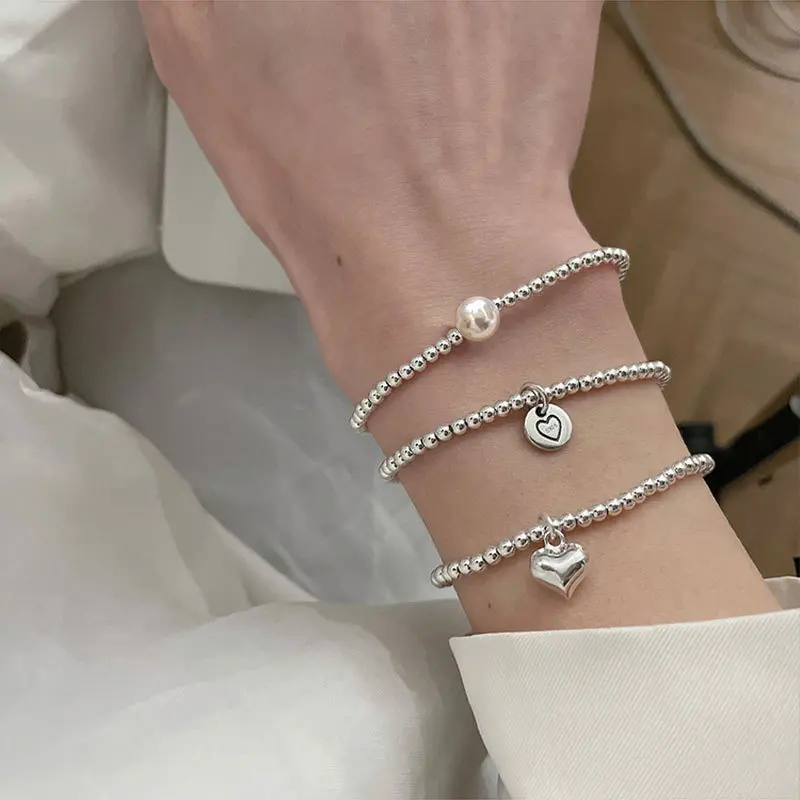 New bead bracelet women's retro fashion three-piece set, elegant temperament bracelet creative jewelry