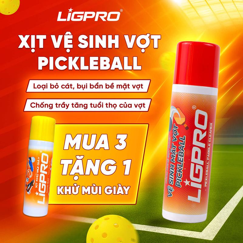 Bình Xịt Vệ Sinh Vợt Pickleball Bọt Tuyết NANO BẠC LIGPRO [200ml] Làm Sạch Và Chống Trầy Mặt Vợt