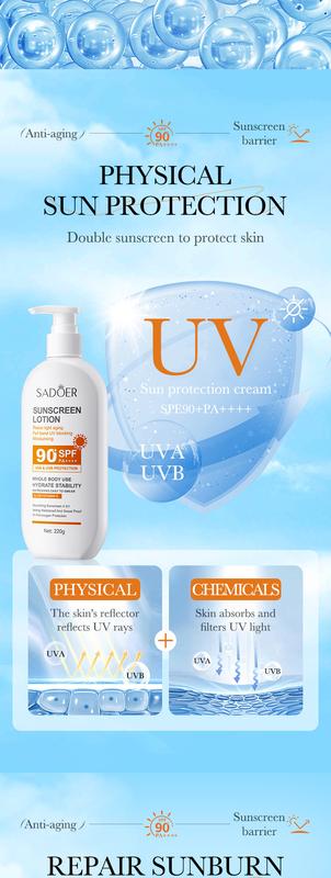 Product Introduction of Sunscreen Anti-Light Old Repair Refreshing UV Protection Sunscreen Lotion Spf90 14