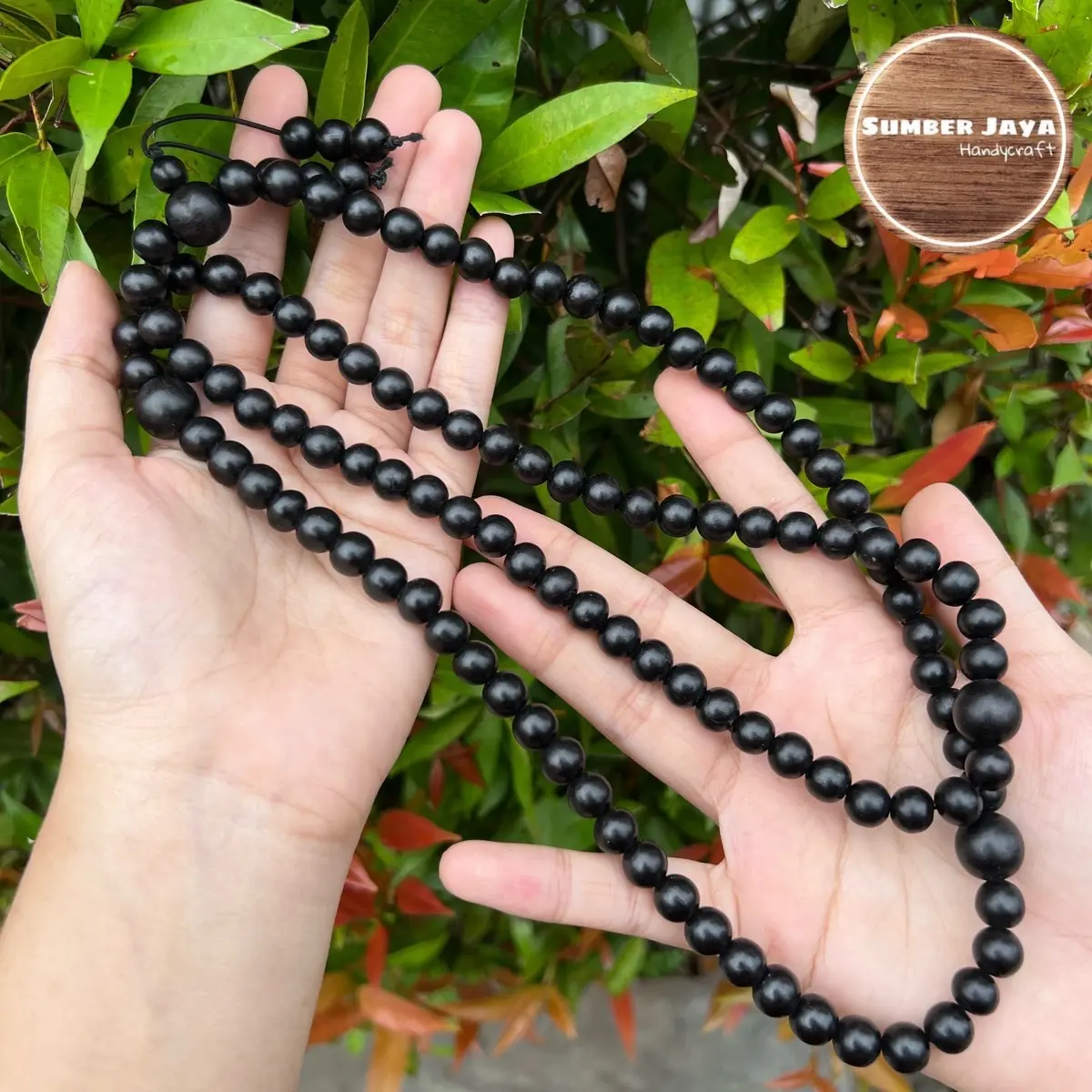Tasbih 108 Kayu Gali Kelor Asli Kepala Stupa