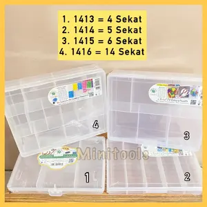 Kotak Plastik 4, 5, 6 dan 14 Sekat / Green Leaf 1413, 1414, 1415, 1416
