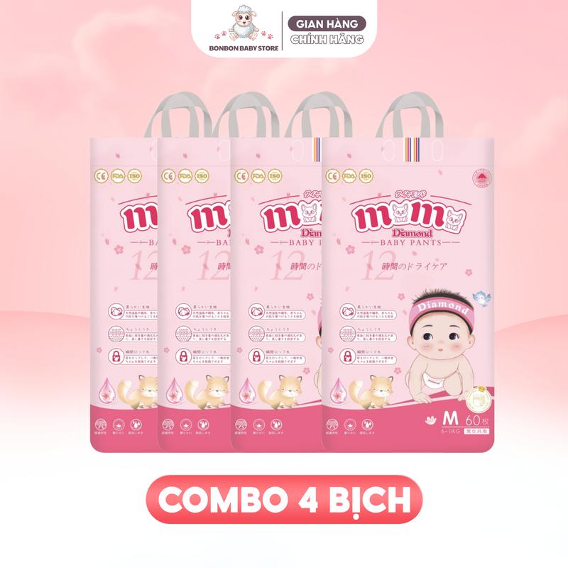 COMBO 4 Bịch MOMO DIAMOND Tã Bỉm Dán Quần Cho Bé   momo bim so sinh chobe