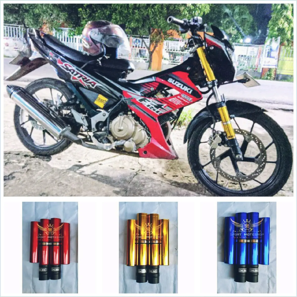 cover shock depan full atas bawah motor satria Fu/fi