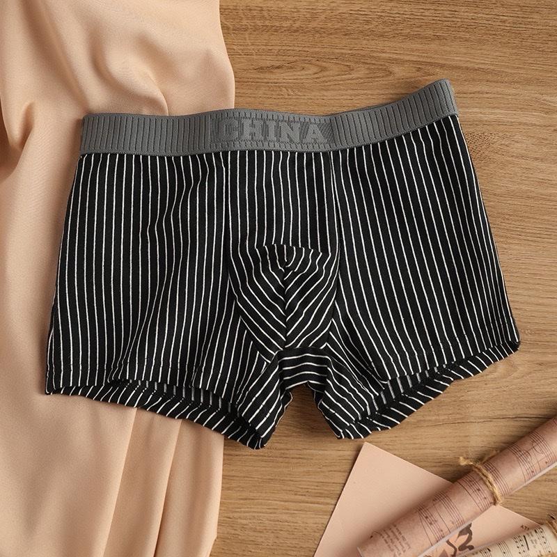 Sét 5 quần sịp đùi boxer nam- chất vải thun cotton mềm mịn mát- co dãn tốt- hoạ tiết kẻ sọc 5