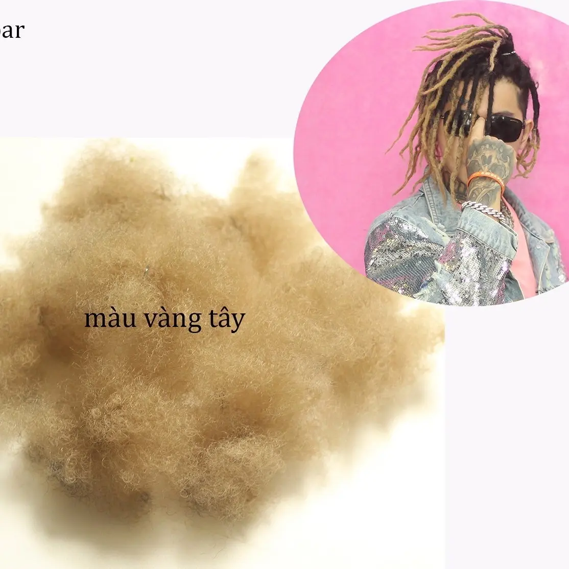 Sợi tóc xù bông dùng để làm các kiểu dreadlock - Combo 10 chùm