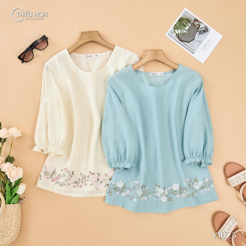 Áo Tơ Hàn Nữ Trung Niên Cao Cấp Sang Trọng tặng mẹ thương hiệu Thiều Hoa AN4Y1023