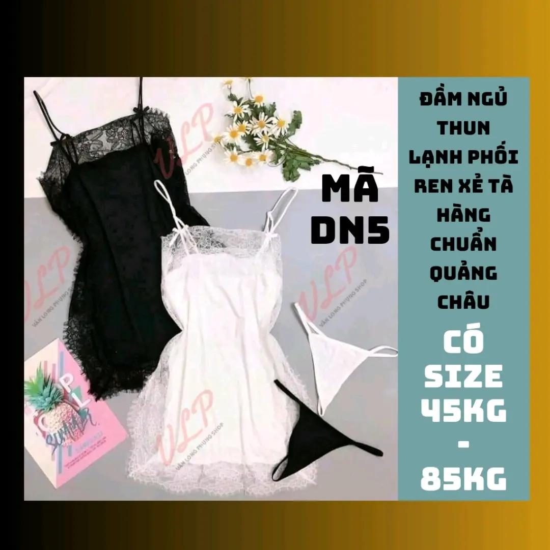 [BIGSIZE ĐẾN 85KG]_DN5_Đầm ngủ thun lạnh phối ren xẻ tà HÀNG CHUẨN QUẢNG CHÂU đầm ngủ babydoll