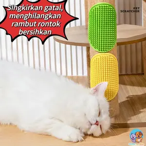 Sisir Untuk Gosok Badan Saat Kucing Gatal Perlengkapan Garukan Kucing/Sikat Mandi Kucing Anjing Silikon Sikat Bulu Karet Sisir Bulu Kucing