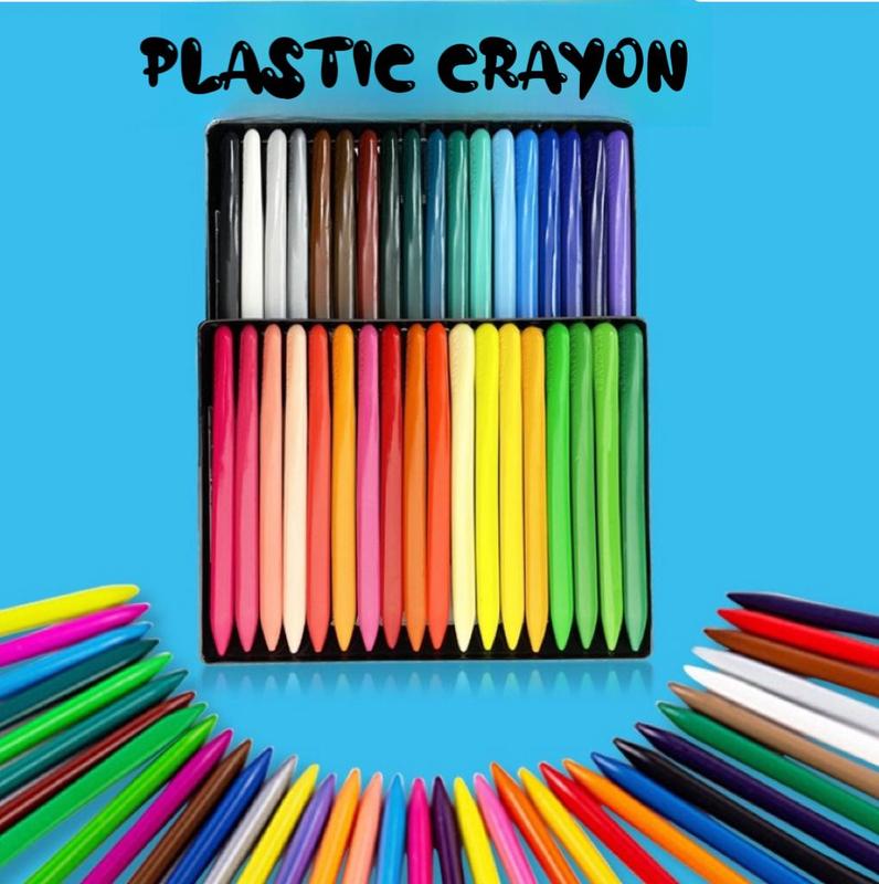 Product Introduction of 6/12/24/36 Colors Triangular Plastic Children's Crayons Toddler Painting Brushes Baby Graffiti Pens Non-Stick Safe Non-Toxic Washable Cray 2