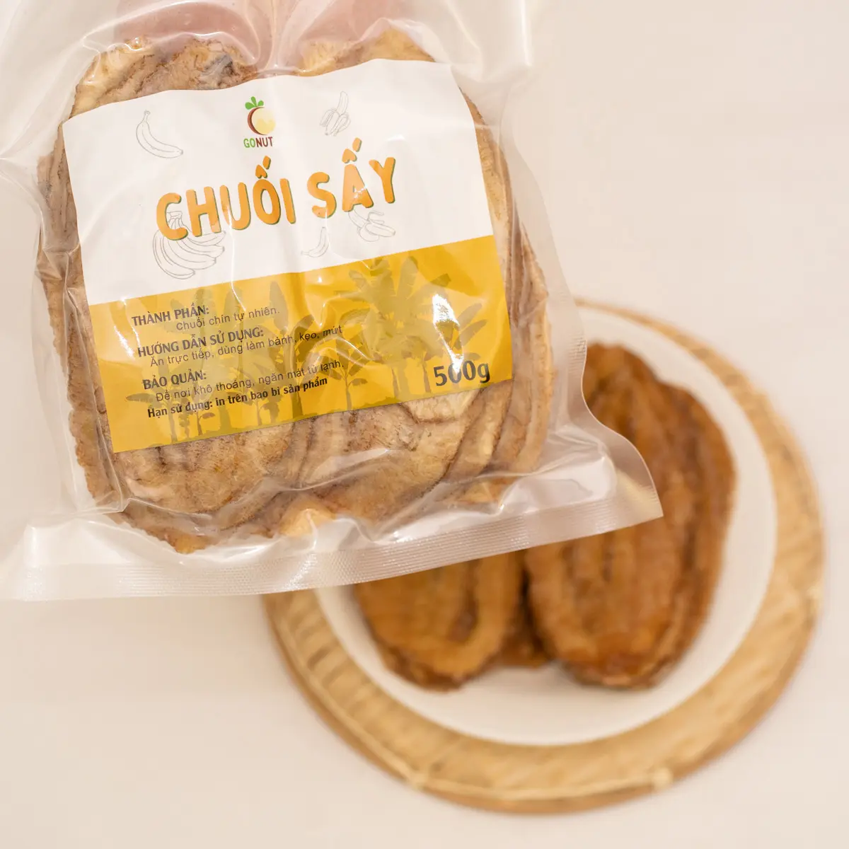 Chuối ép sấy dẻo tự nhiên nhà Gonut - chuối sấy miền tây Food Ăn Vặt