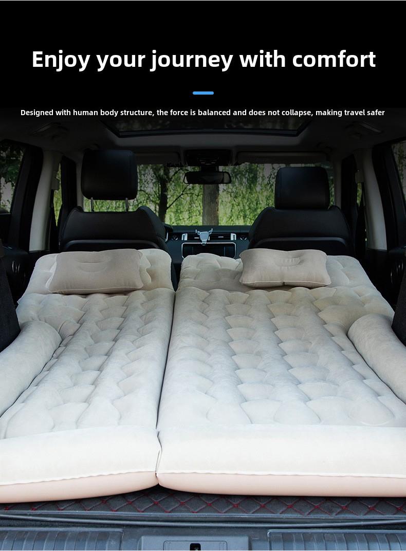 Product Introduction of Off-Road SUV Rear Seat Inflatable Mattress Portable Dual-Use Car Mattress Flocked Multi-Functional Inflatable Mattress 3