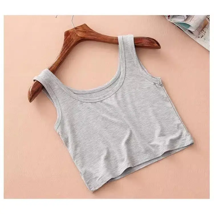 Áo Yếm Ngắn Mùa Hè, Dành Cho Phụ Nữ, Dễ Phối Đồ Với Đệm Ngực, Áo Crop Top Gợi Cảm, Áo Vest Cơ Sở Gợi Cảm
