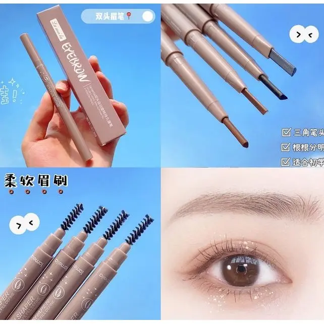 Double Head Spin Automatic Eyebrow Pensil Alis PUTAR 2 SISI ATAS BAWAH EYE BROW 752 0