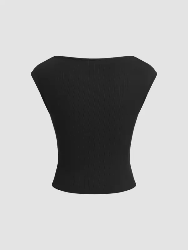 Women's Plain Tank Top, Casual Sleeveless Knit Top for Summer, Minimalist Women's Clothing for Daily Wear, Lady Top, Womenswear 4