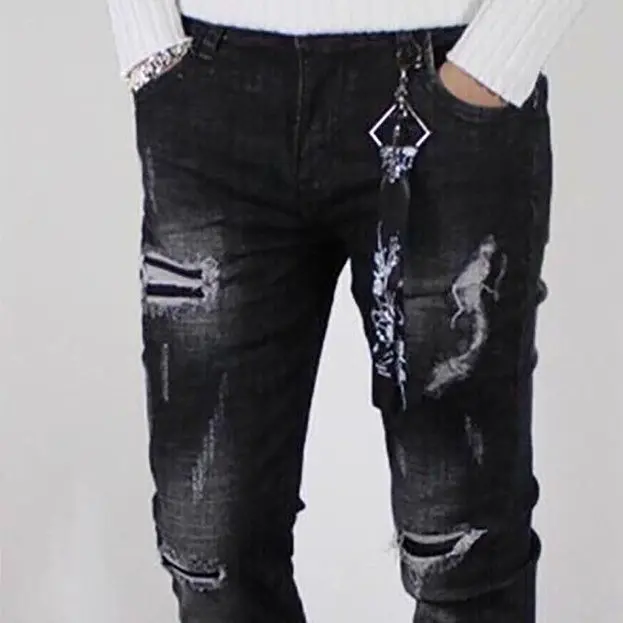 M109 Quần jean nam màu đen xám kiểu rách cao cấp trẻ trung  Bắp store23 ms109 Menswear Pants 1