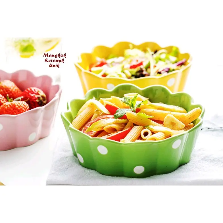 Mangkok saji Bulat Polkadot 4