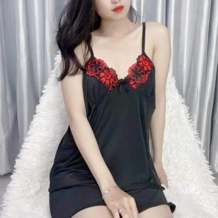 Đồ bộ nữ, bộ đùi thun lạnh 2 dây nhún phối ren