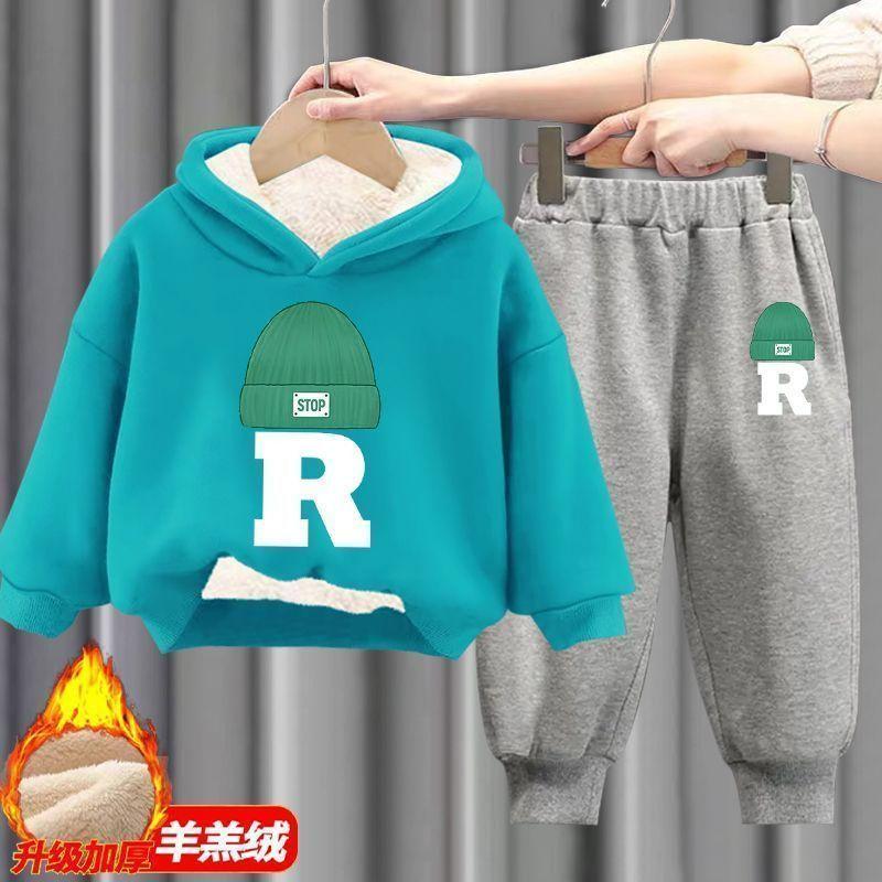 Product Introduction of Bộ Áo Len Lót Lông Cừu Cho Bé Trai Và Trẻ Em, Hai Mảnh, Có Mũ Trùm Đầu, Thích Hợp Cho Bé Và Trẻ Em, Quần Áo Mùa Thu Và Mùa Đông, Thời Trang, Năm 2025 16