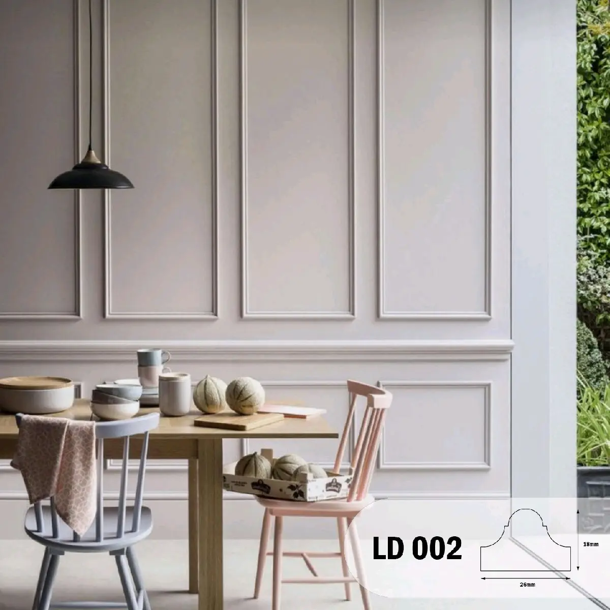 List Dinding Kayu Wall Moulding Set Code LD002
