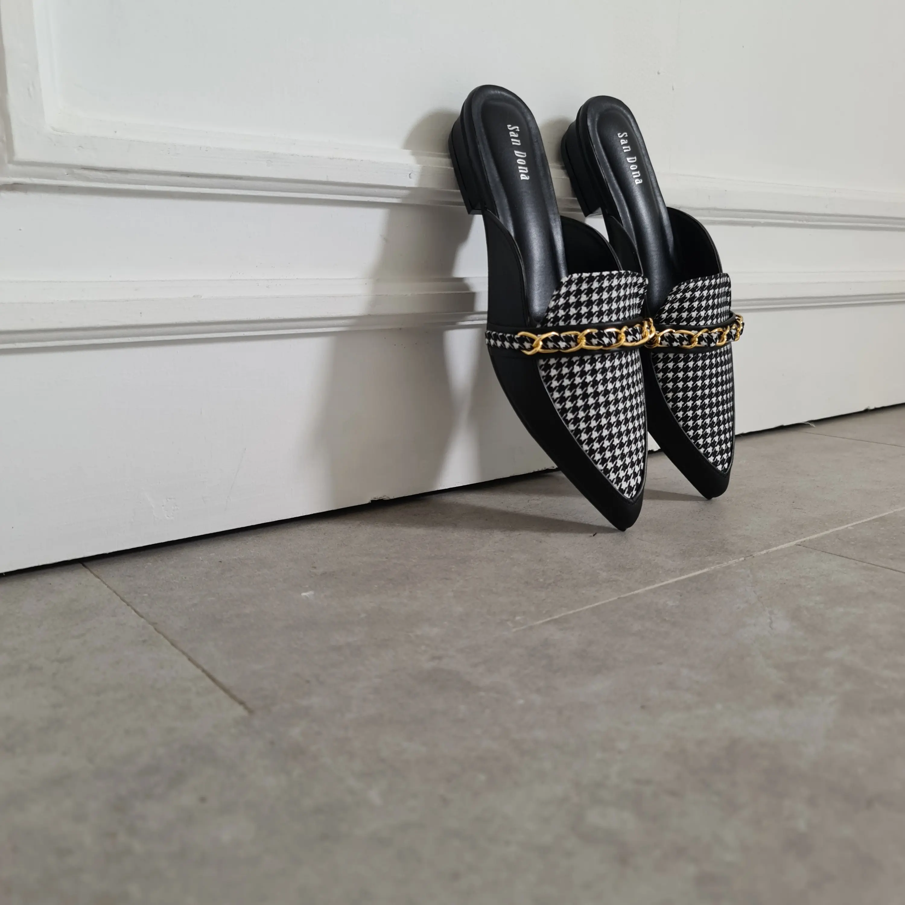 Sandona RD.03 - Slop Mules Sandal Heels Wanita 3cm Hitam