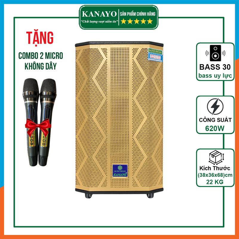 Loa Kéo Kanayo P-650 Karaoke Gia Đình | Bass 30 Công Suất 620 | Tặng Kèm 2 Mic Hát Karaoke Chống Hú Cao Cấp Nghe Nhạc Củ Loa Kem