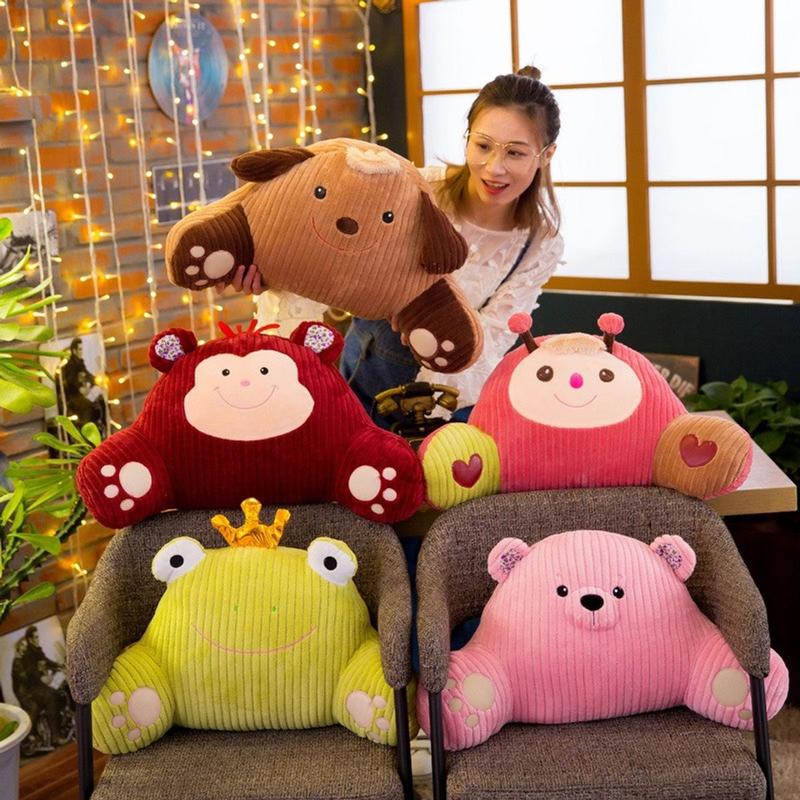 Gối đệm tựa lưng ghế văn phòng, gối kê tựa lưng ghế ô tô, gối tựa ghế hình thú ngộ nghĩnh đáng yêu kícḣ thước 30x40cm