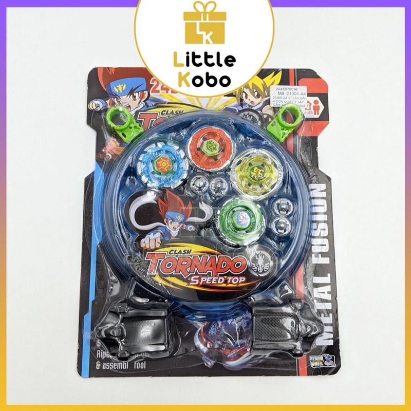 Vỉ 4 Cái Con Quay Nado 24D Kèm Mâm Chiến Thần Vô Cực Beyblade Đồ Chơi Con Xoay Xả Stress Trẻ Em