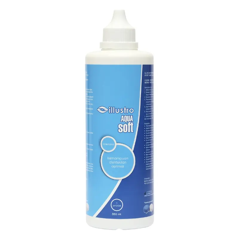 Cairan Pembersih Kontak Lens Illustro Aquasoft Solution 350 Ml 1