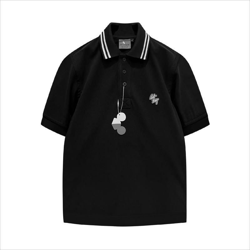  POLO CỔ SỌC SS đen xanh - ÁO POLO basic vải dày CHUỘT TRẮNG 