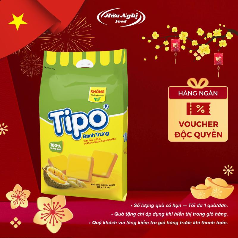  Bánh Tipo Trứng Nướng Sầu Riêng 220g Hữu Nghị 