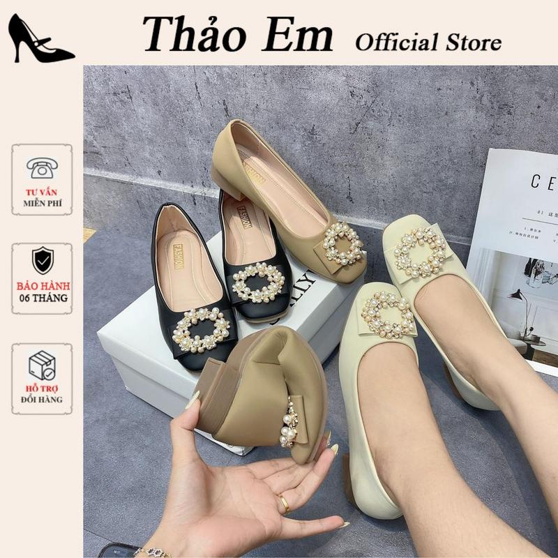 Giày búp bê Nữ đế mềm 2p đá tròn ( mã 216 )  - Shoes Giày Bệt Cao Su