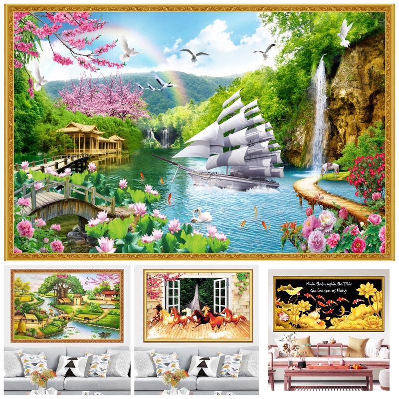 Tranh Dán Tường Trang Trí Phòng Khách kích thước lớn