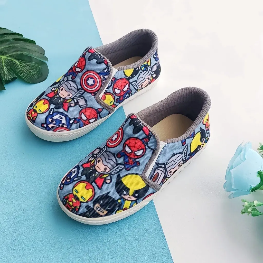 Zonalo kids wear sepatu anak laki-laki SLIPON HERO ABU