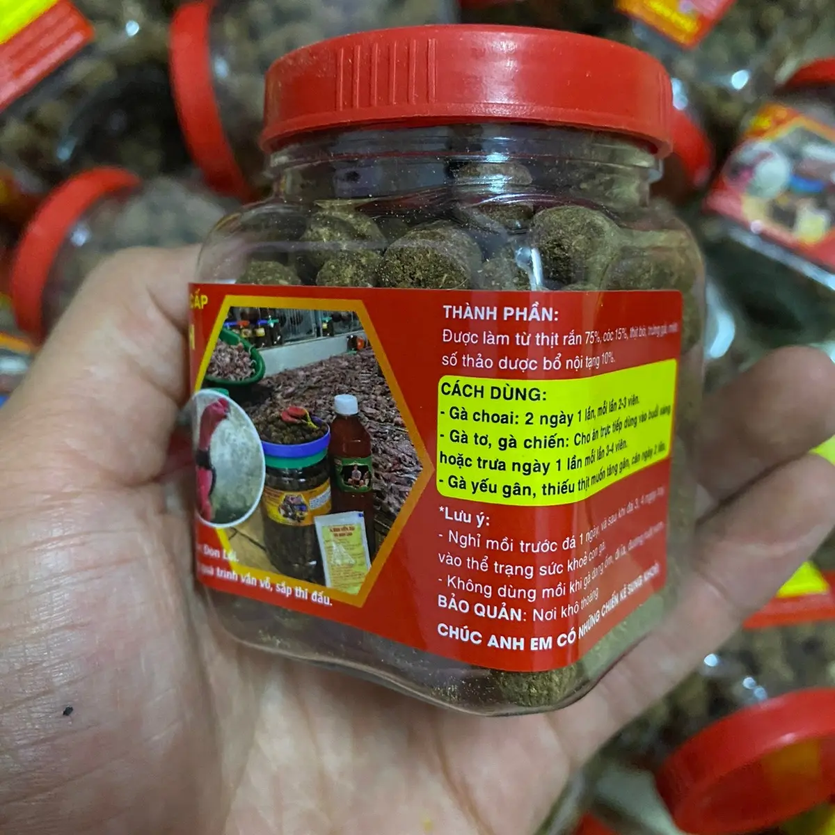 Mồi cóc rắn 1200 viên kèm quà tặng chai om+kích lực+tẩy run và bịt mỏ