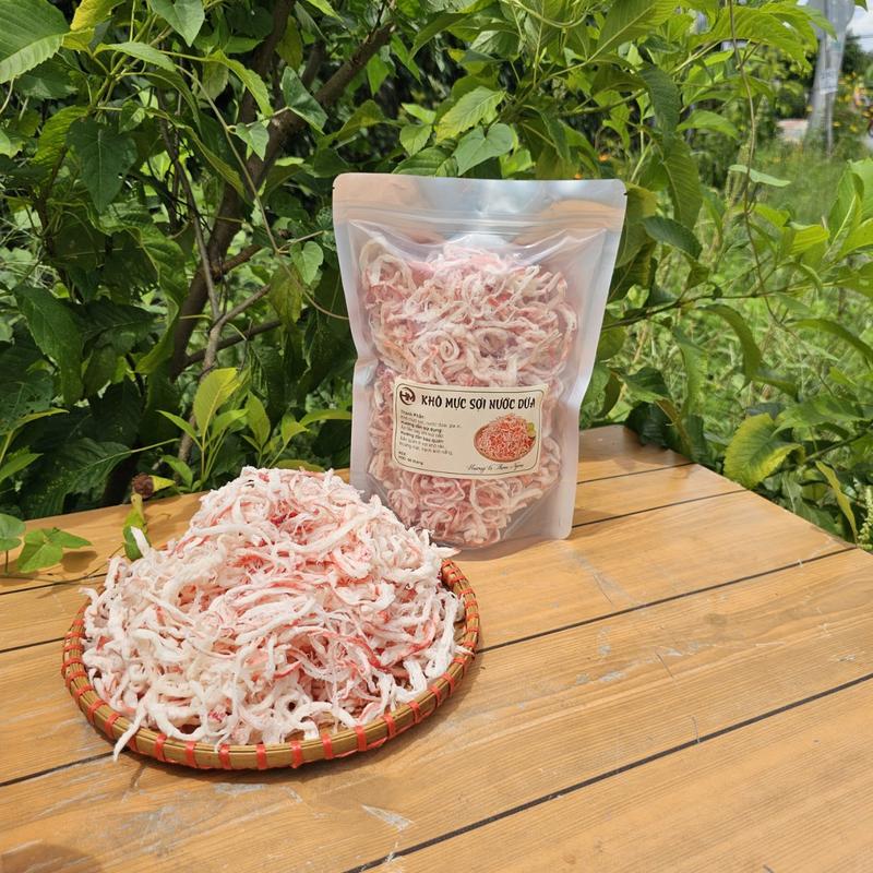 500GR KHÔ MỰC SỢI HẤP. NƯỚC Dừa TÚI ZIP NGỌT THƠM DAI