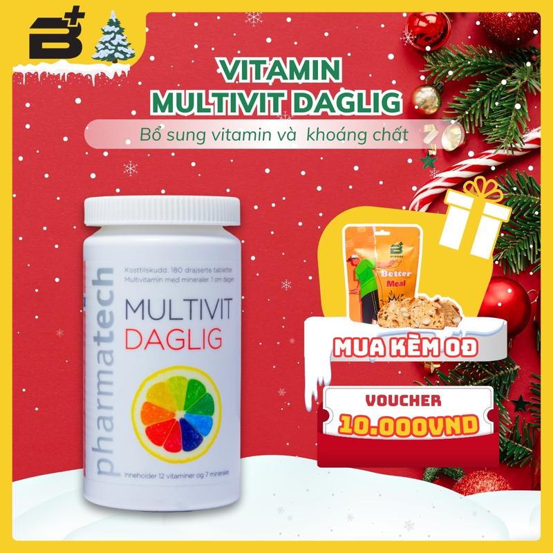 Viên uống Multivit Daglig Pharmatech - Bổ sung vitamin và khoáng Chất Cải Thiện cường đề kháng và cải thiện sức khỏe Vitamin tổng hợp vitamin b