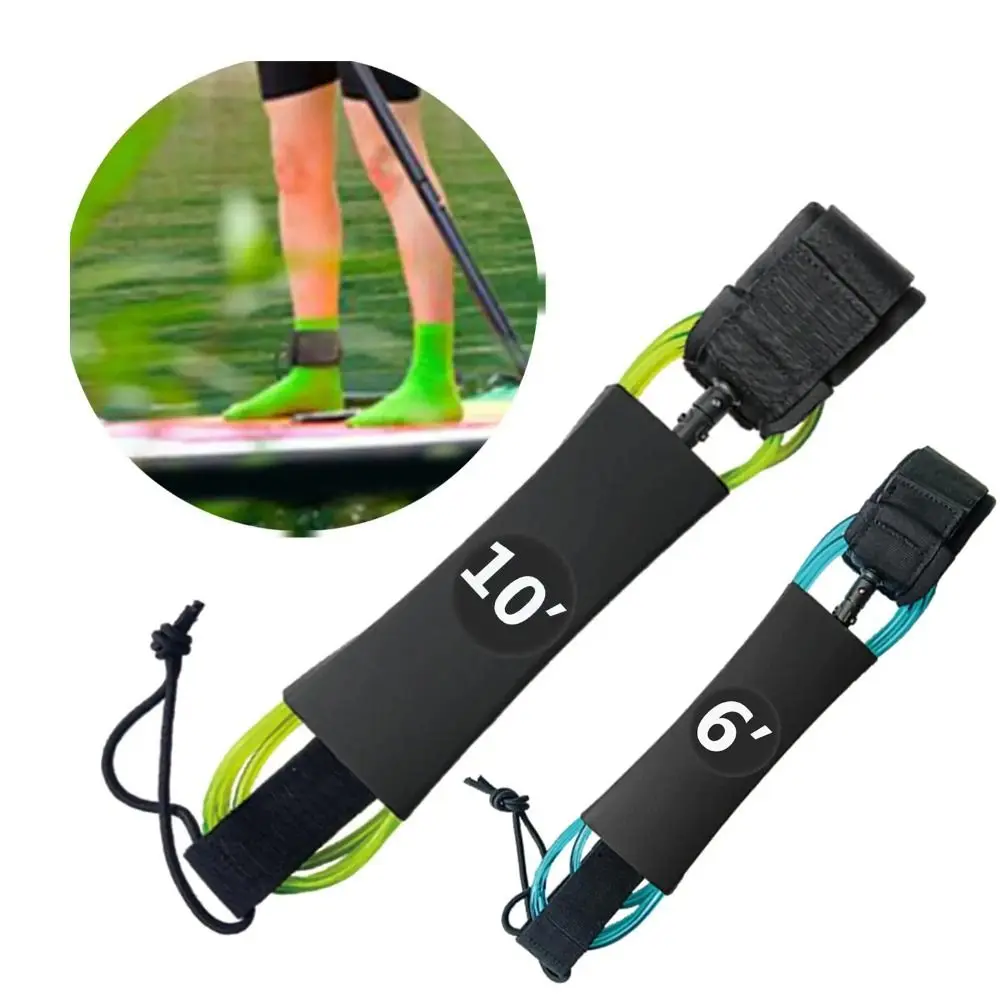 New 6-10ft Surf Leash Stainless Swivels TPU SUP Board Surf Leg Rope Inflatable Paddle Board Longboard Foot Rope Surf Accessories Surfboard Leash
